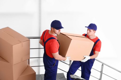 Stacked storage containers and shelving for household storage in Cranford