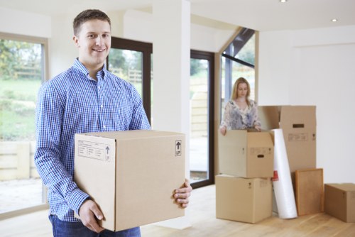 Packed boxes prepared for small removals in Cranford