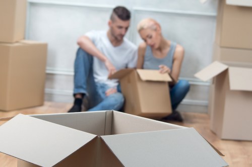 Professional movers handling furniture during a Cranford relocation