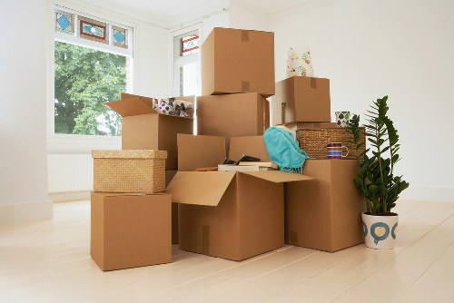 Family organizing household storage space in Cranford