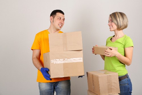 Fragile items carefully packed for house removals in Cranford